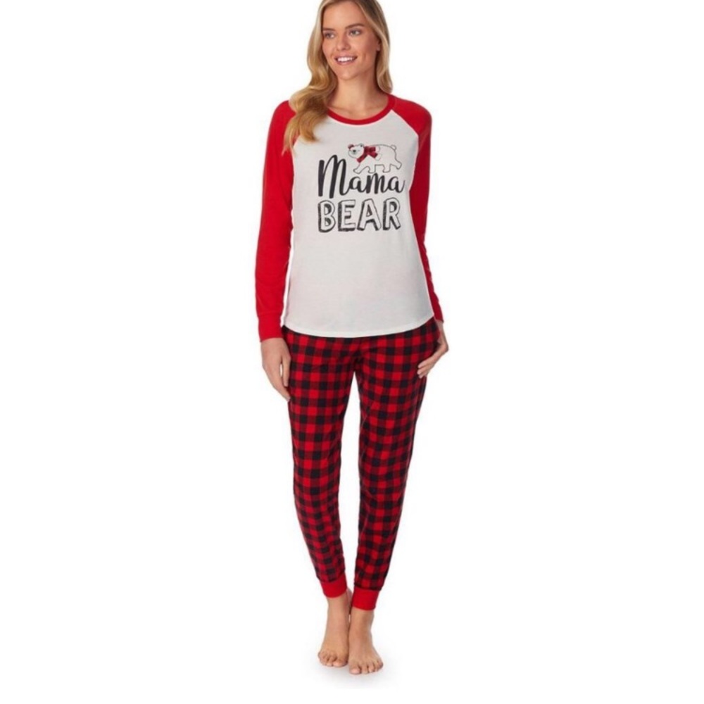 Cuddl Duds Women Polar Bear Pajama Shirt and Pajama Bottom Set - Mama Bear Small